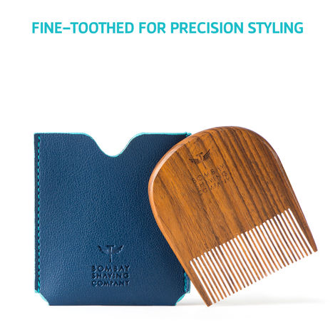 Buy Bombay Shaving Company Beard Comb (U Shaped) | Made with Sheesham Wood | Free Faux Leather Pouch 200 gm-Purplle
