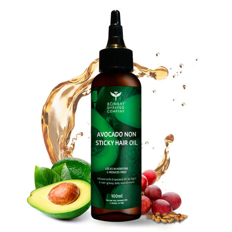 Buy Bombay Shaving Company Avocado and Grapeseed Non-Sticky Moisturising Hair Oil, 100ml | Locks in Moisture & Reduces Frizz-Purplle