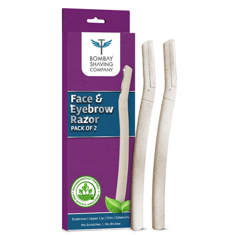 Buy Bombay Shaving Company Face & Eyebrow Razor (Pack of 2) | Reusable & Biodegradable Face Razor For Women | Quick & Easy Facial Hair Removal At Home 200 gm-Purplle