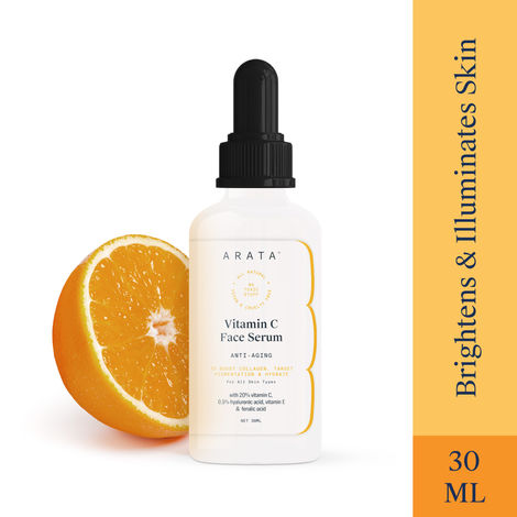 Buy Arata Vitamin C Face Serum For Glowing Skin (30 ML) | Anti-Aging, Boosts Collagen & Targets Pigmentation | All Skin Types | All-Natural, Vegan & Cruelty-Free-Purplle