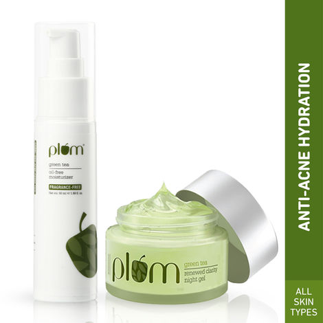 Buy Plum Green Tea - Day & Night Oil-Free Moisturizer Duo | For all-day hydration | Paraben-Free Combo of 2-Purplle