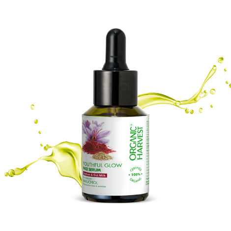 Buy Organic Harvest Youthful Glow Face Serum: Saffron & Oat Milk | Anti-Aging Serum for Skin for Men & Women | 100% American Certified Organic | Paraben & Sulphate-free|30ml-Purplle