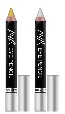 Buy AYA Eye Pencil For Eye Liner / Kajal (Set of 2) - Golden and Silver-Purplle