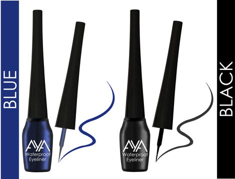 Buy AYA Waterproof Eyeliner, Set of 2 (Black and Blue)-Purplle