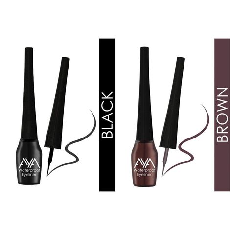 Buy AYA Waterproof Eyeliner, Set of 2 (Black and Brown)-Purplle