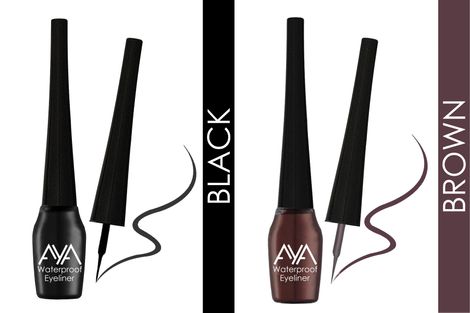 Buy AYA Waterproof Eyeliner, Set of 2 (Black and Brown)-Purplle