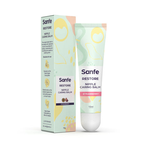 Buy Sanfe Breast Nipple Caring Balm for New Mothers - 15gm with -Strawberry & Cocoa Butter Extracts with 3 in 1 Healing Properties-Purplle