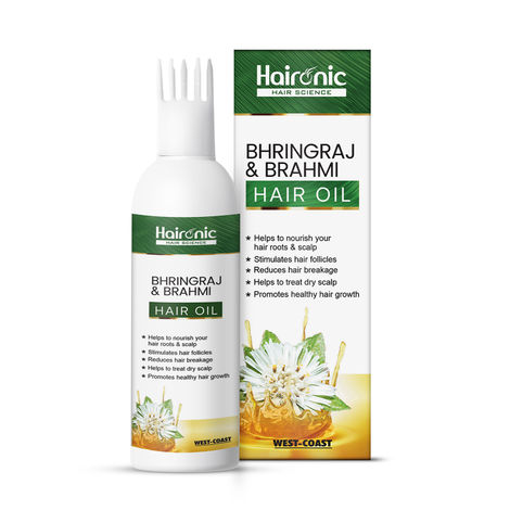 Buy Haironic Hair Science Bhringraj & Brahmi Hair Oil | Helps To Nourish Your Hair Roots & Scalp for All Hair Type - 100 ml-Purplle