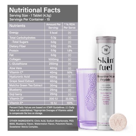 skin fuel glutathione Wellbeing Nutrition Skin Fuel | Marine Collagen, L-Glutathione, Hyaluronic  Acid