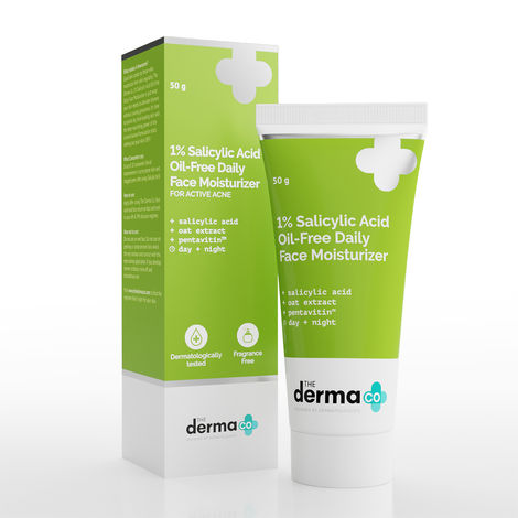 Buy The Derma co.1% Salicylic Acid Oil-Free Daily Moisturizer For Face with Oat Extract for Active Acne (50 g)-Purplle