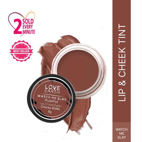 Buy Love Earth Lip Tint & Cheek Tint Multipot-Watch Me Slay With Richness Of Essential Oils And Vitamin E For Lips, Eyelids & Cheeks - 8 gm-Purplle