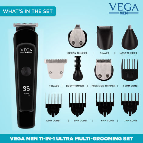 VEGA Men 11-in-1 Ultra Multi-Grooming Set with IPX 6 Showerproof
