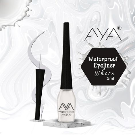 Buy AYA Waterproof Eyeliner, White (5 ml)-Purplle