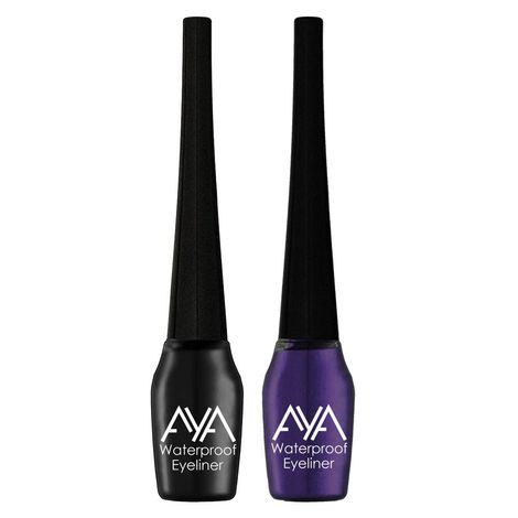 Buy AYA Waterproof Eyeliner, Set of 2 (Black and Purple)-Purplle