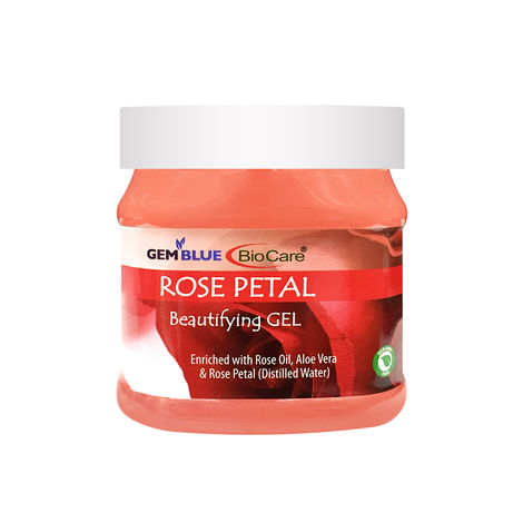 Buy Gemblue Biocare Rose Petal Skin Beautifying Gel Enriched with Rose Oil, Aloevera and Rose Petal, Suitable for All Skin types - 500ml-Purplle