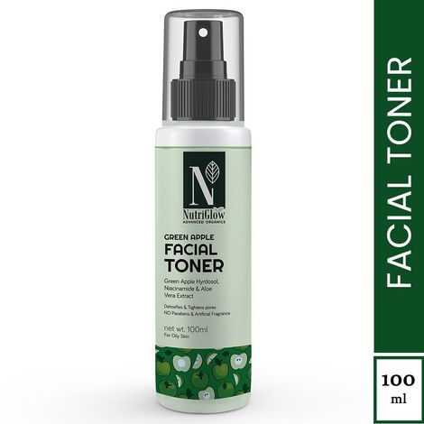 Buy NutriGlow Advanced Organics Green Apple Facial Toner For Detoxifies Skin, 100ml-Purplle