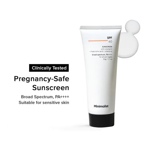Buy Minimalist SPF 60 Sunscreen With Silymarin + Hyaluironic acid+ Vitamin e, Broad Spectrum, PA++++ (50 gm)-Purplle
