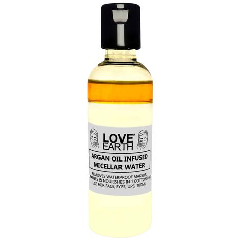 Buy Love Earth Argan Oil-Infused Micellar Water Makeup & Pollutant Remover With Argan Oil & Micellar Water For All Skin Types 100ml-Purplle