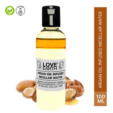 Buy Love Earth Argan Oil-Infused Micellar Water Makeup & Pollutant Remover With Argan Oil & Micellar Water For All Skin Types 100 ml-Purplle
