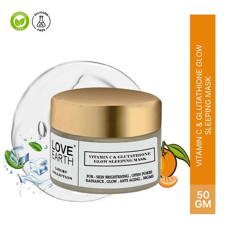 Buy Love Earth Vitamin C And Glutathione Glow Sleeping Mask With Pure Vitamin C & Aloe Vera For Skin Hydration & Radiance For All Skin Types 50 gm-Purplle