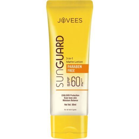 Buy Jovees Herbal Sun Guard Lotion SPF 60 PA+++ Broad Spectrum | 3 in 1 Matte Lotion | UVA/UVB Protection, Moisture Balance, Even Tone Skin 50ml-Purplle