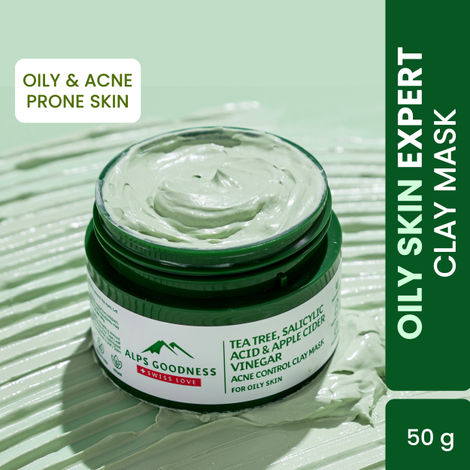 Buy Alps Goodness Acne Control French Green Clay Mask for Oily Skin with Tea Tree Apple Cider Vinegar & Salicylic Acid (50gm) | Acne Control Clay Mask| Acne Control Mask| Salicylic Acid Mask-Purplle