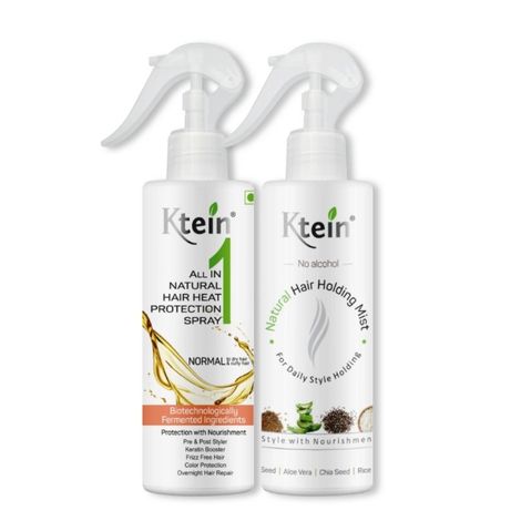 Buy Ktein Combo: Ktein All in 1 Natural Hair Heat Protectant Spray 200ml and Ktein Holding Spray (200 ml)-Purplle