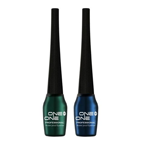 Buy ONE on ONE Waterproof Eyeliner, Set of 2 (Green and Blue)-Purplle