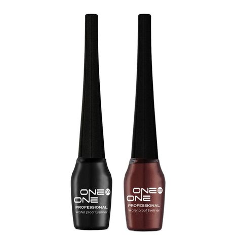 Buy ONE on ONE Waterproof Eyeliner, Set of 2 (Black and Brown)-Purplle