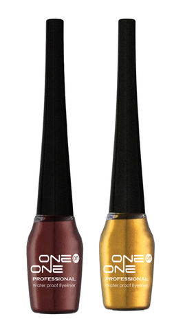 Buy ONE on ONE Waterproof Eyeliner, Set of 2 (Brown and Golden)-Purplle