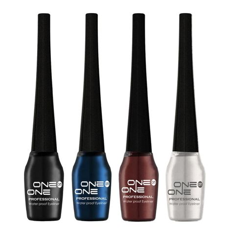 Buy ONE on ONE Waterproof Eyeliner, Set of 4 (Black, Blue, Brown, Silver)-Purplle