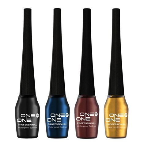 Buy ONE on ONE Waterproof Eyeliner, Set of 4 (Black, Blue, Brown, Golden)-Purplle