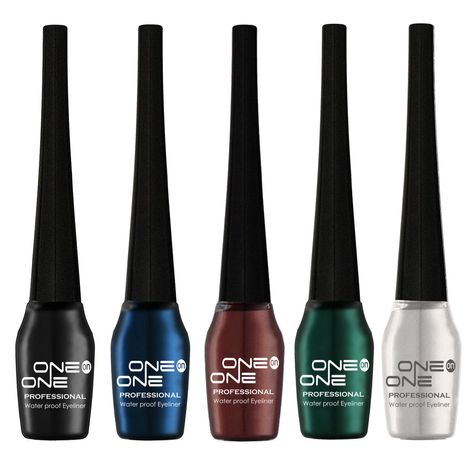 Buy ONE on ONE Waterproof Eyeliner, Set of 5 (Black, Blue, Brown, Green, Silver)-Purplle