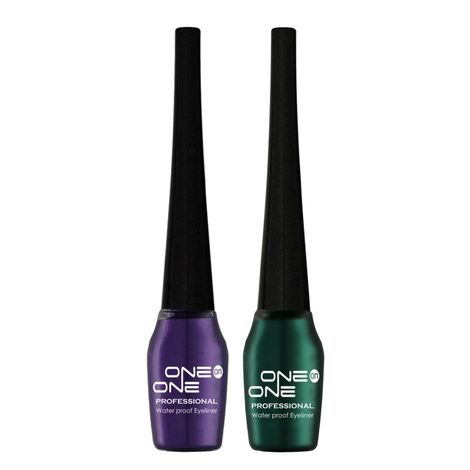 Buy ONE on ONE Waterproof Eyeliner, Set of 2 (Purple and Green)-Purplle