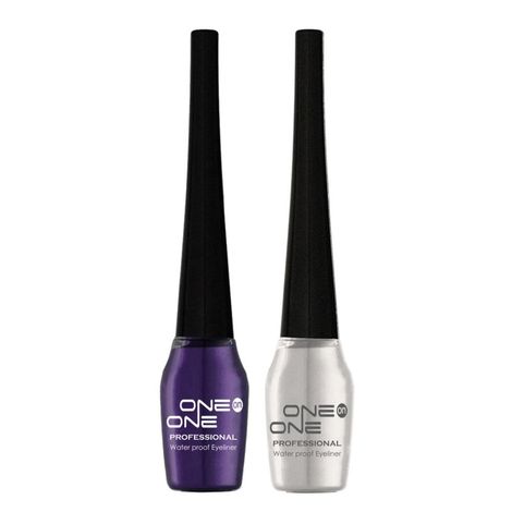 Buy ONE on ONE Waterproof Eyeliner, Set of 2 (Purple and Silver)-Purplle