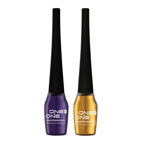 Buy ONE on ONE Waterproof Eyeliner, Set of 2 (Purple and Golden)-Purplle
