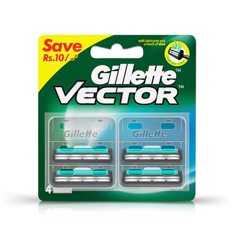 Buy Gillette Vector plus Manual Shaving Razor Blades (Cartridge) 4s pack-Purplle