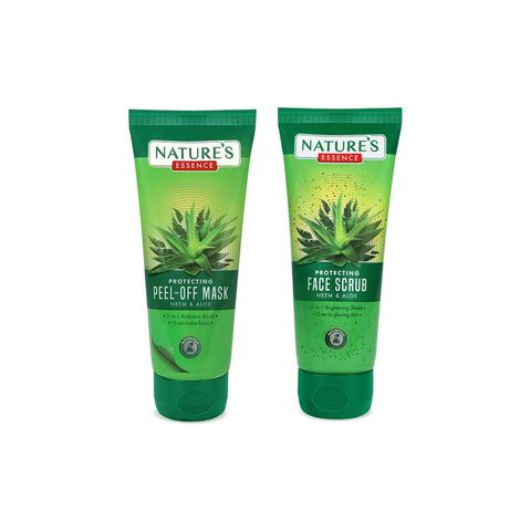 Buy Nature's Essence Protecting Neem & Aloe Face Scrub & Peel Off Mask Combo of 2-Purplle