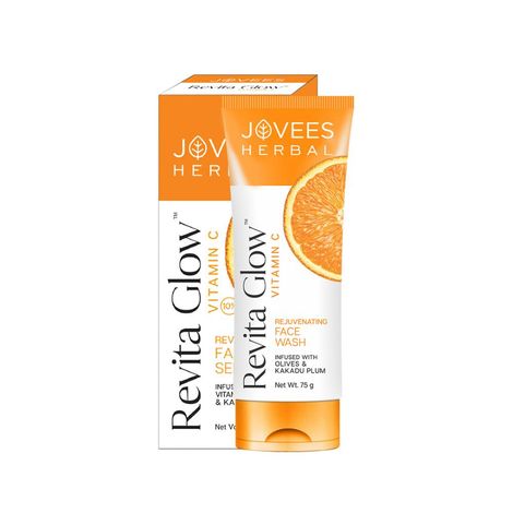 Buy Jovees Herbal Revita Glow Vitamin C Face Wash Infused with Olives & Kakadu Plum |Reduces Dark Spots, Hyperpigmentation & Fine Line Appearances |For All Skin Types 75g-Purplle