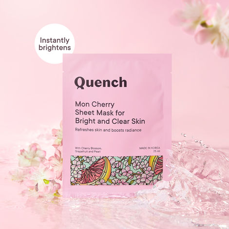 Buy Quench Botanics Cherry Blossom Sheet Mask For Bright & Clear Skin With Pearl Extracts (Pack Of 1)-Purplle