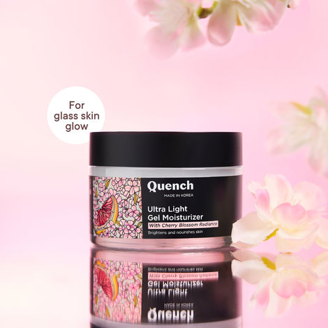 Buy Quench Botanics Ultra Light Gel Moisturizer With 2% Niacinamide & Cherry Blossom For Intense Brightening - 50 ml-Purplle