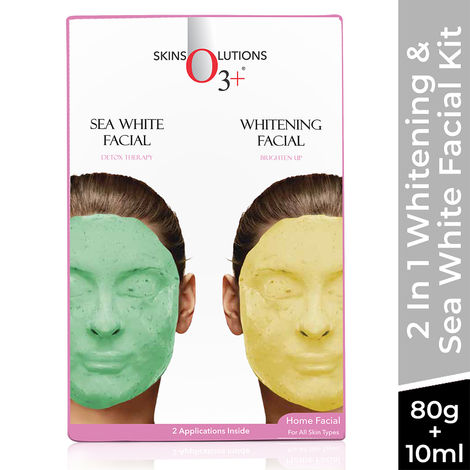 Buy O3+ 2 In 1 Whitening & Sea White Facial Kit With Peel Off Mask-Purplle