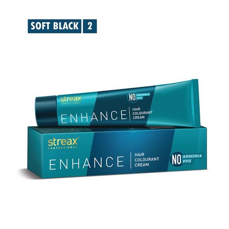 Buy Streax Professional Enhance Hair Colourant - Soft Black 2 (90g)-Purplle