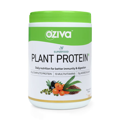 Buy OZiva Superfood Plant Protein (20g of Complete Protein Powder with Essential Vitamins & Minerals) for Boosting Immunity, Energy & Better Digestion, Coco Vanilla, 250g-Purplle