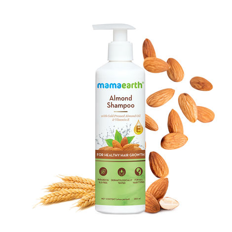 Buy Mamaearth Almond Shampoo| For Healthy Hair Growth| Deep Nourishment| With Almond Oil and Vitamin E | Pore Paraben Free | SLS Free | Safe for Chemically Treated Hair | 100% Vegan | - 250 ml-Purplle