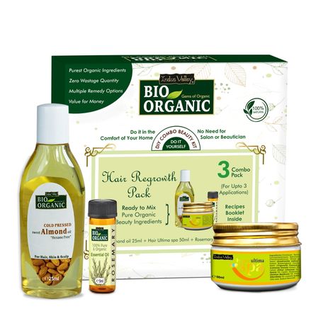 Buy Indus Valley Bio Organic Hair Regrowth Gift Pack DIY Kit 25 ml+5 ml+50 ml-Purplle