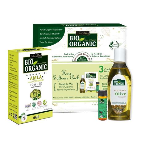 Buy Indus Valley Bio Organic Hair Softener Gift Pack DIY Kit 25 ml+30 gm+5 ml-Purplle
