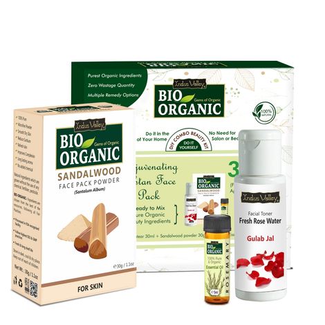 Buy Indus Valley Bio Organic Rejuvenating Ubtan Face Pack DIY Kit 30 gm+5 ml+30 ml-Purplle