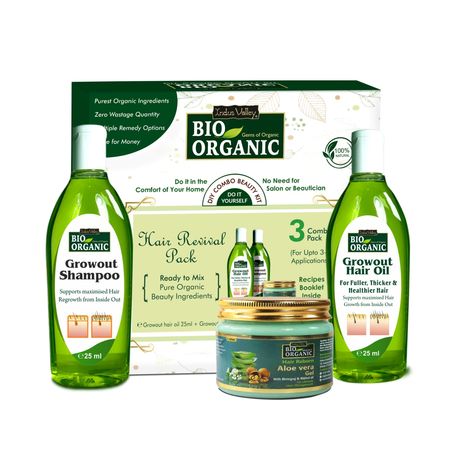 Buy Indus Valley Bio Organic Hair Revival Gift Pack DIY Kit 25 ml+25 ml+30 gm-Purplle