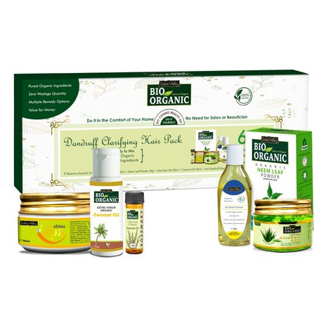 Buy Indus Valley Bio Organic Dandruff Clarifying Hair Gift Pack DIY Kit Combo of 6-Purplle